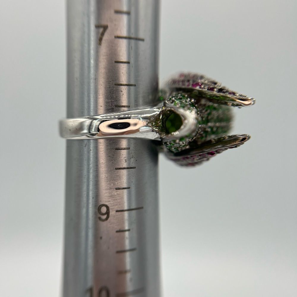 NEW RHODIUM PLATED CZ PARROT RING - Picture 15 of 16